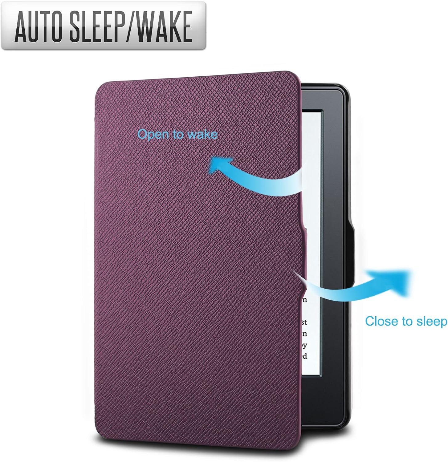 Infiland Case for New Kindle E-Reader, Premium Smart Slim Shell Case Cover for Amazon New Kindle E-Reader 6" Display 2016 Release 8th Generation (with Auto Wake/Sleep), Purple