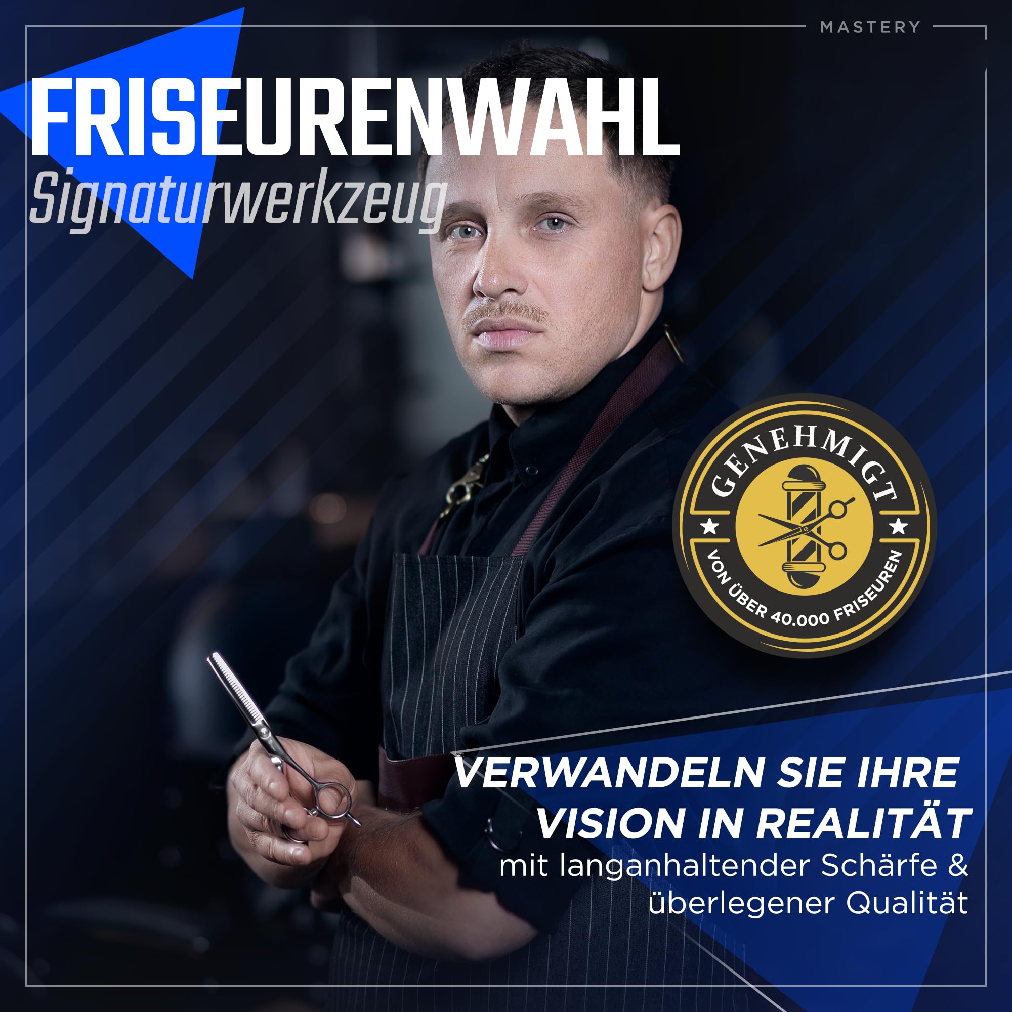 Fagaci Effilierschere Friseur 5.5" mit 440C Stahl, Ausdünnschere Haare Extreme Schärfe & Präzise Schnitte, Haarschere Ausdünnen Schlanke Klingen, Frisörenschere, Haar Scheren
