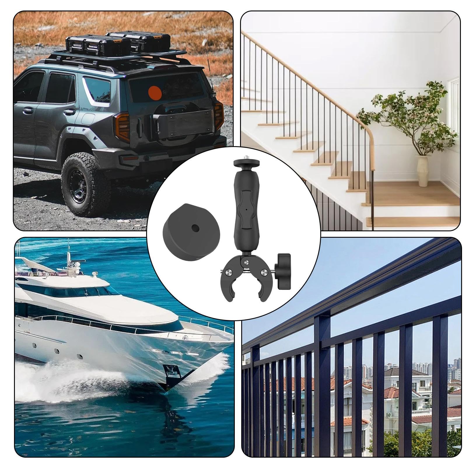Petit support de toit, adaptateur de toit de voiture portable, adaptateur de toit réglable, support d'échelle de camping-car, support de toit sur poteau, support d'amplification de signal, adaptateur