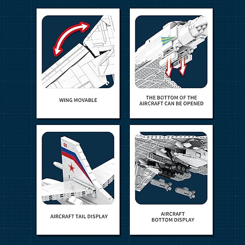Miniatura 6 de Reobrix 33036 TU-160 - Juego de bloques de construcción para adolescentes, niños y niñas, adultos, juguetes espaciales de aviones, juego de bloques