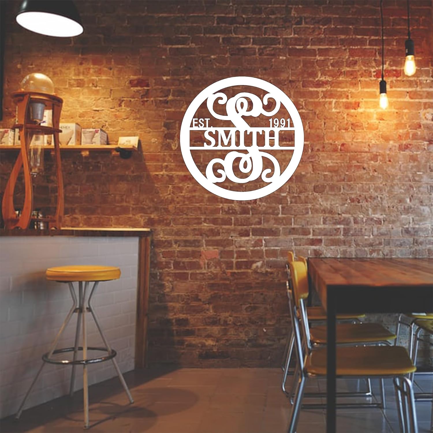 Personalized Last Name Metal ACM Sign for Outdoors or Inside 18 INCH Medium Monogram Letter Family Name Door Hanger, Customized Hanging Yard Decor or Wall Art, New Home Wedding Gift for Couple