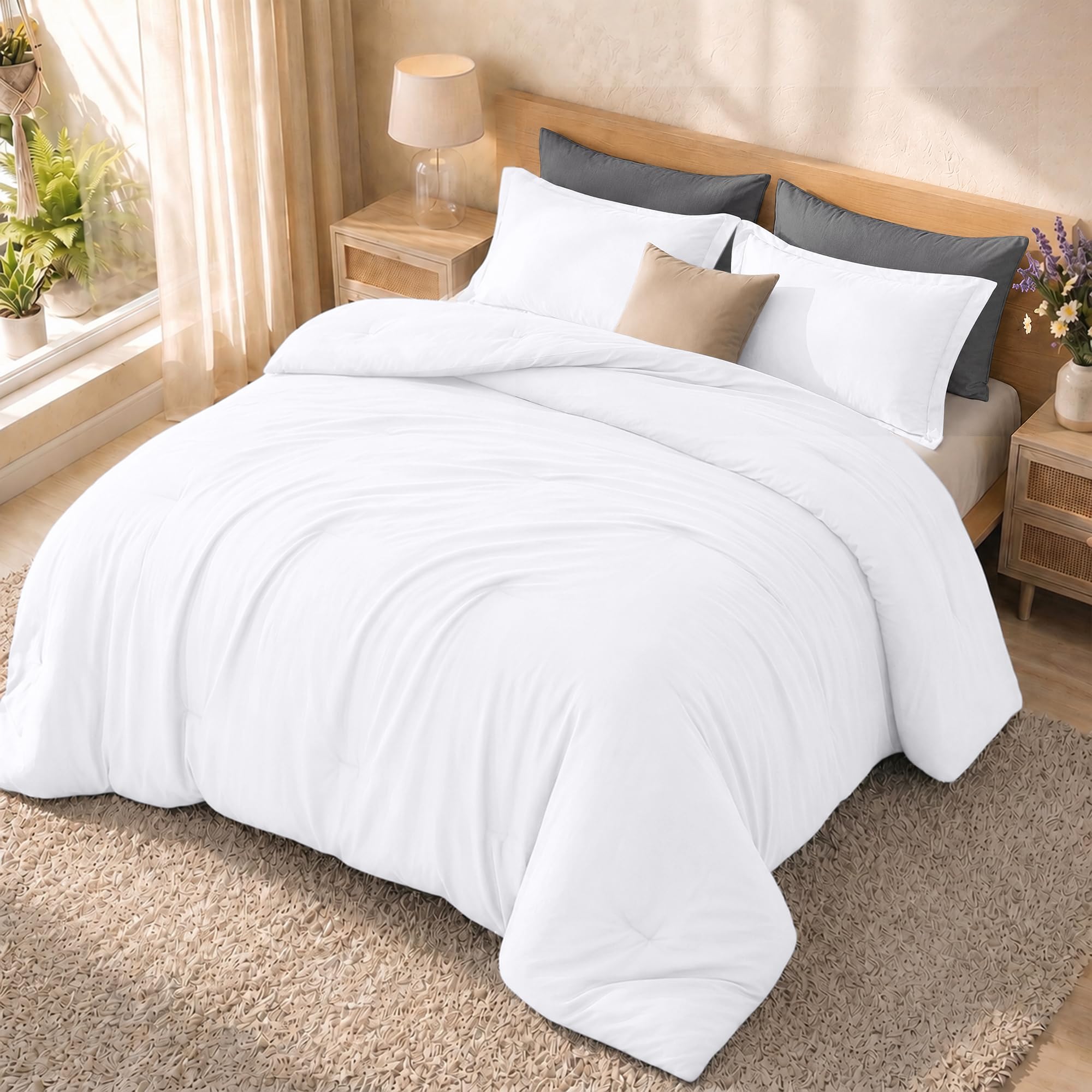 Utopia Bedding Trapunta per piumino (Queen) – Ultra peluche ipoallergenico, imbottitura in fibra siliconata, piumino alternativo (bianco)