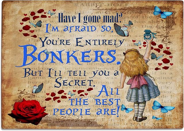 Alice in Wonderland Chopping Board Glass Worktop Saver Cutting Kitchen Surface Protector - 30 x 40cm Birthday Gift AP16