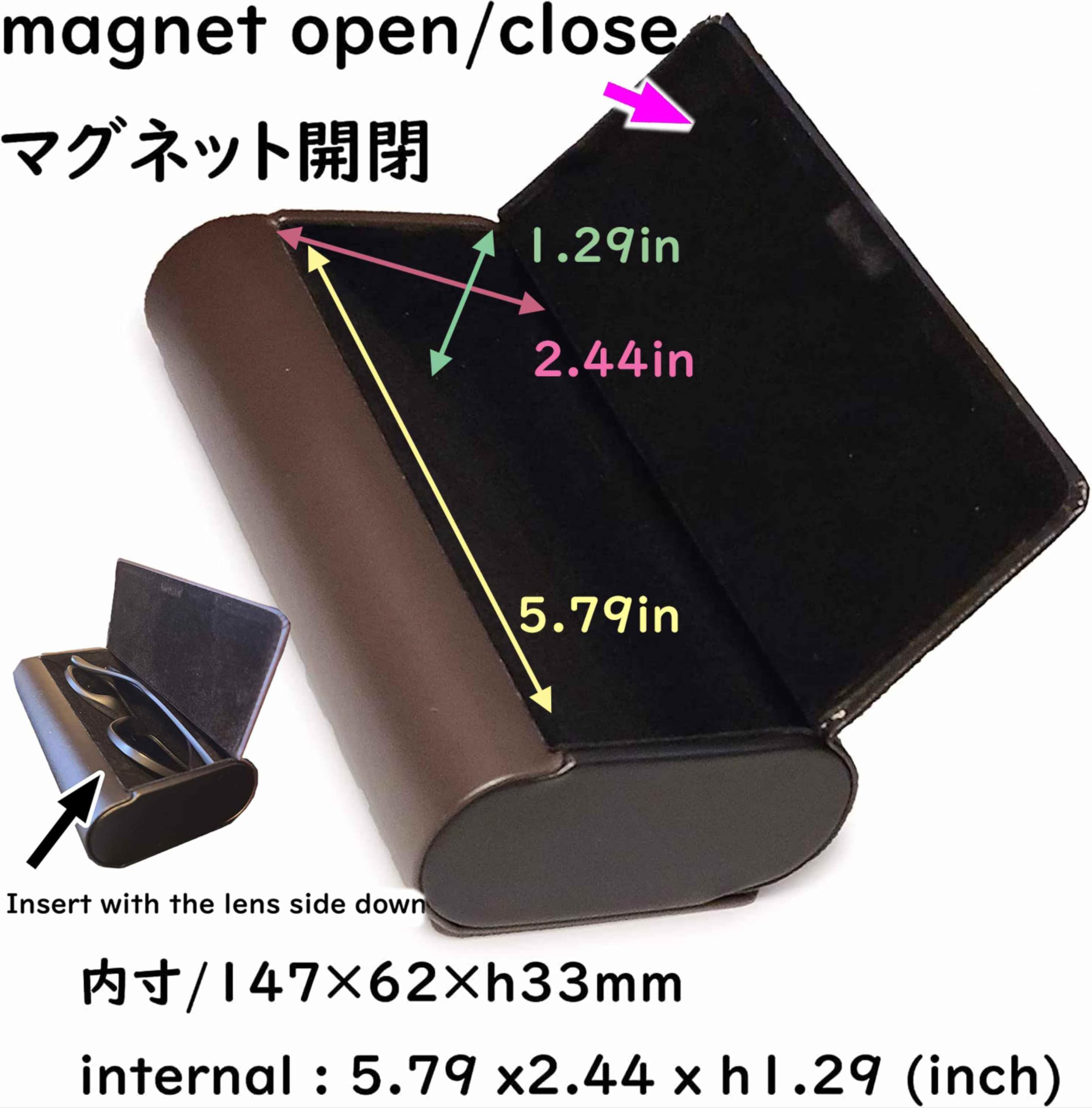 メイガン(Meigan) Double Glasses Case Hard Shell for Men, Women | for Reading Glasses and Sunglasses