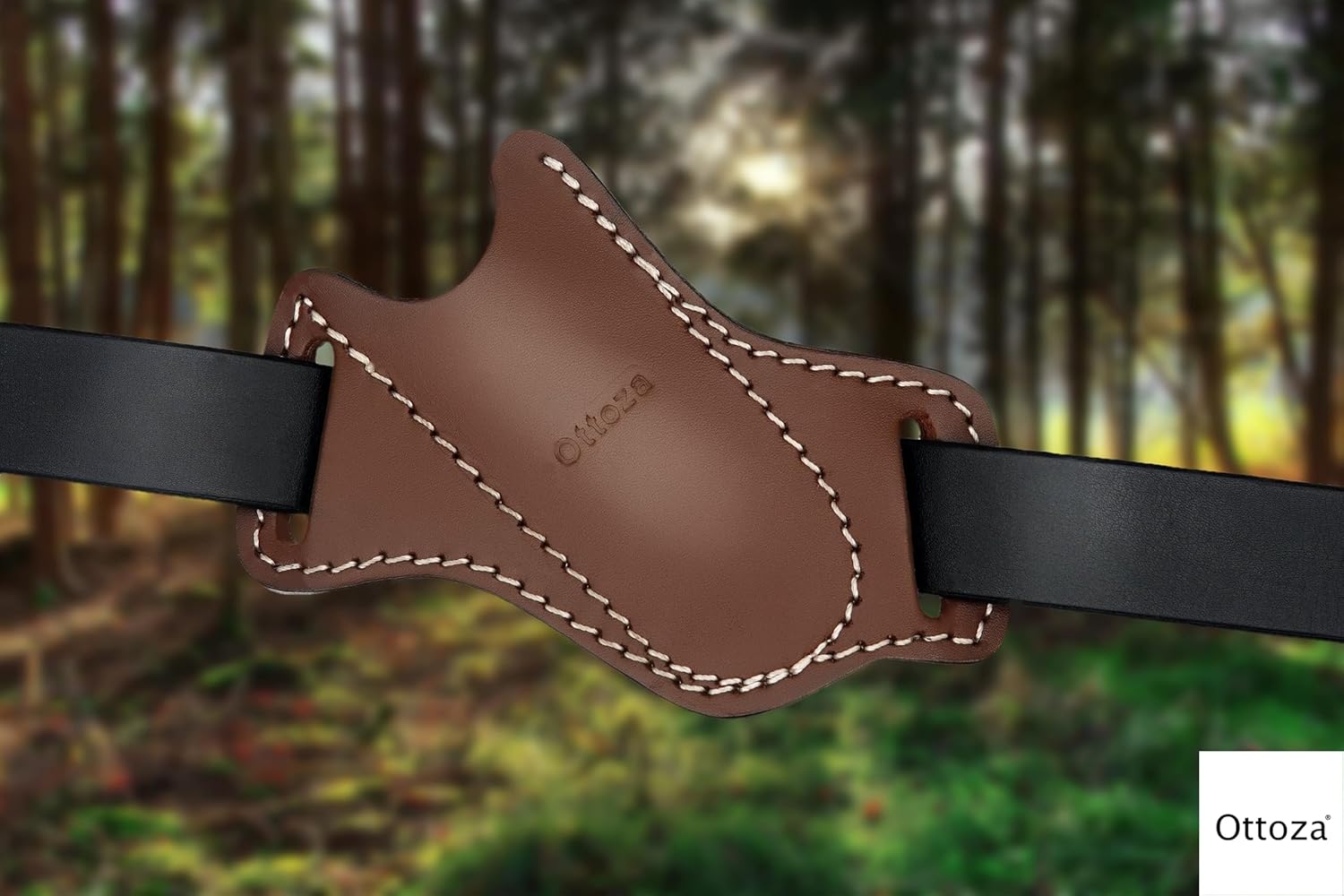 Ottoza Folding Pocket Knife Sheath - 5 Inch Leather Knife Sheath for Belt - Cross Draw Top Grain Leather Holster 71