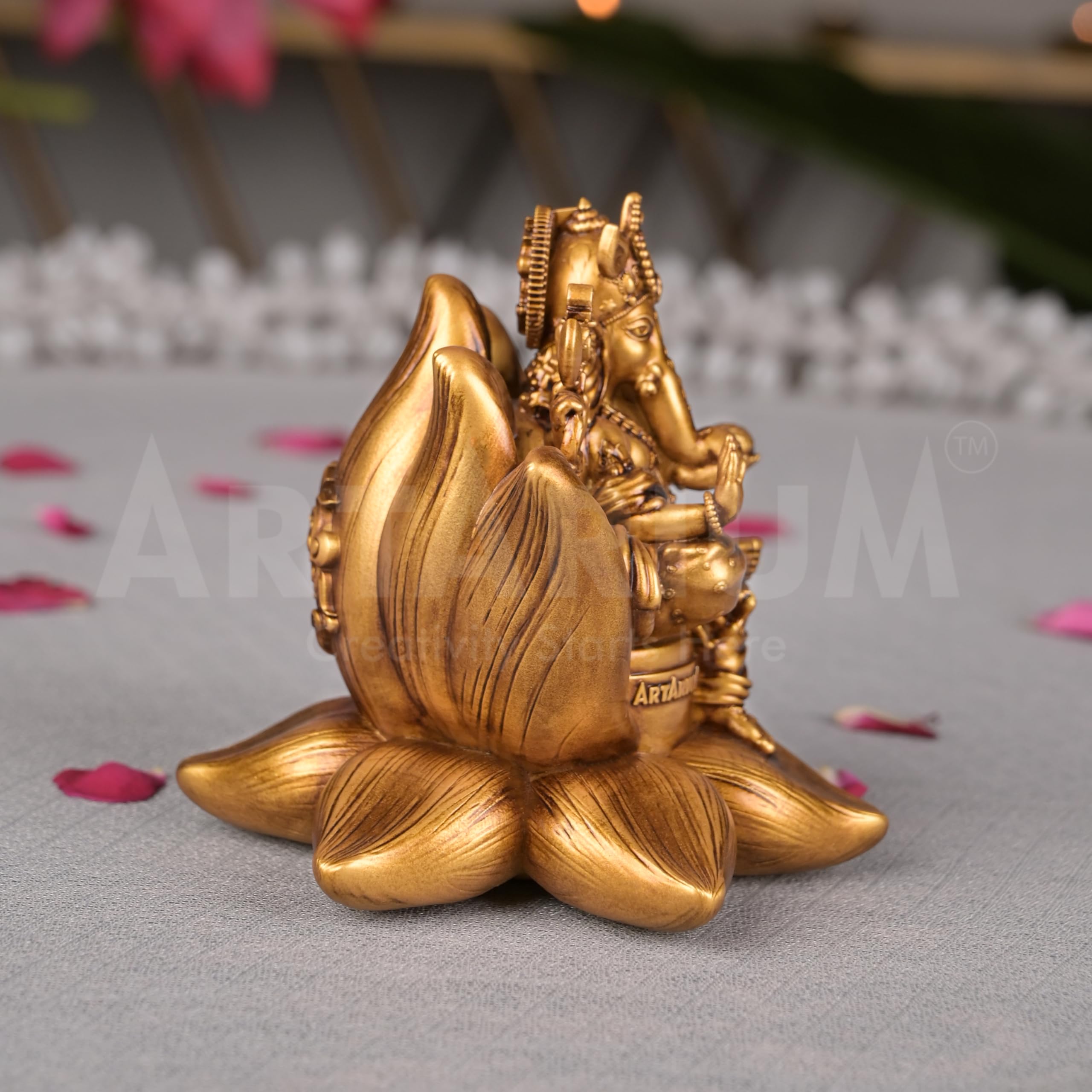 Artarium Padma Lord Ganesha Ji Idol statuetta decorativa e Pooja scopo regalo scultura ufficio casa inaugurazione statua confezione da 1