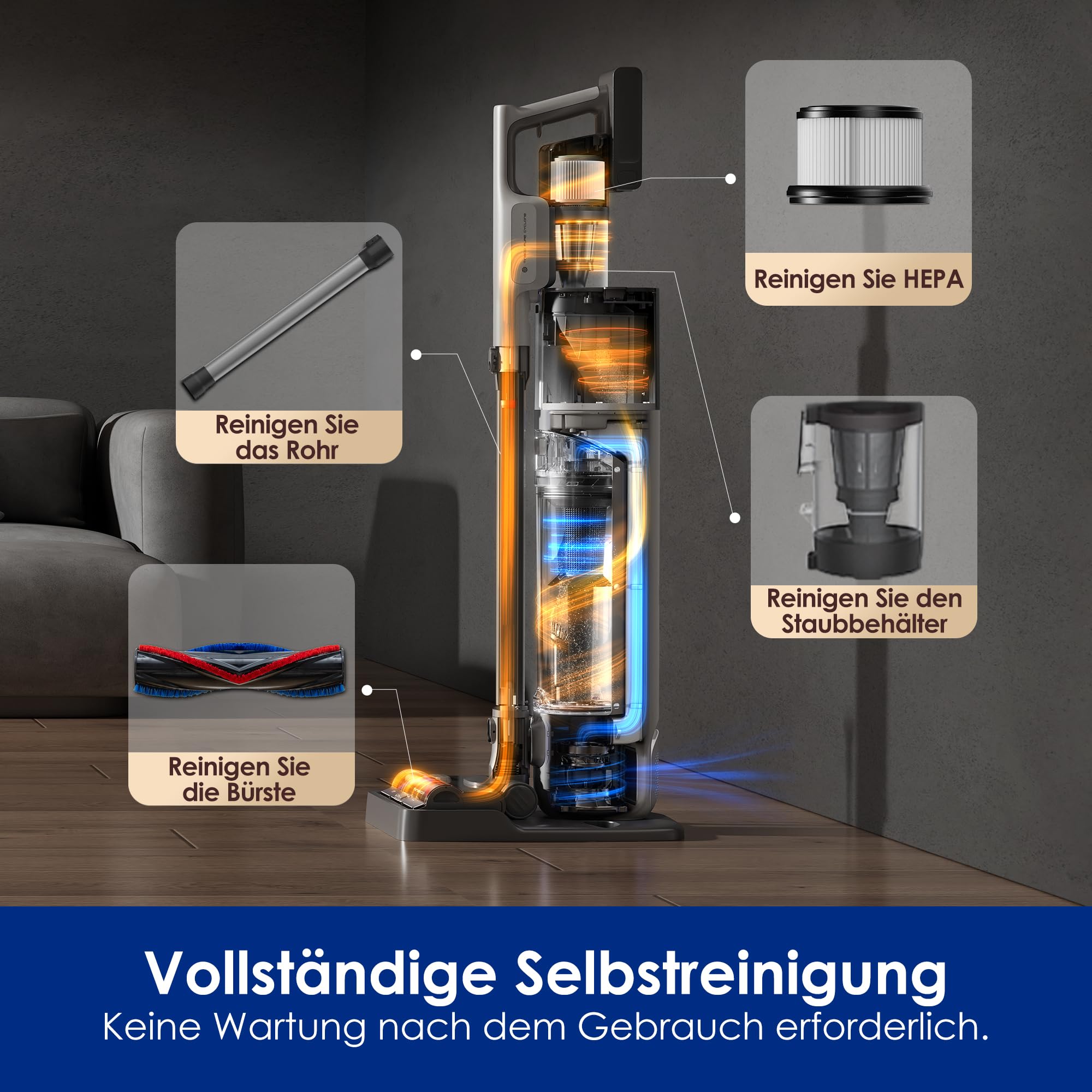 Tineco Pure ONE Station 5 PRO Akkusauger, Auto-Empty, 200AW Saugleistung