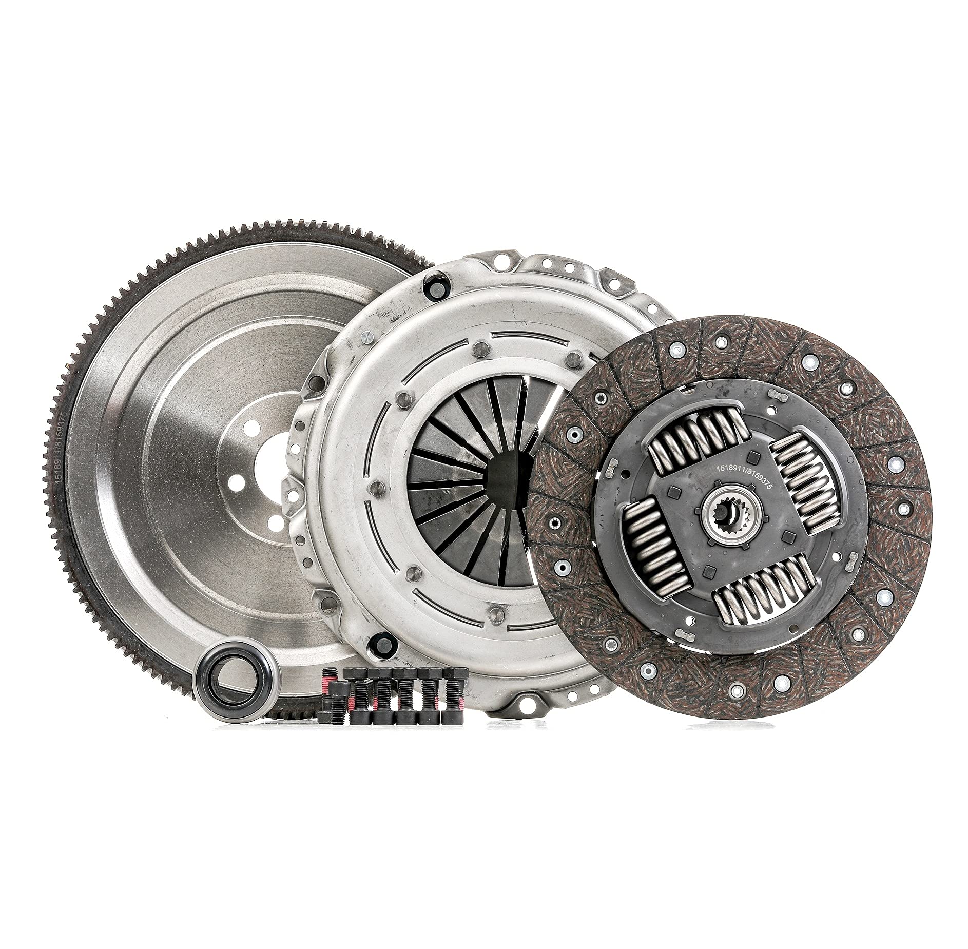 RIDEX 479C0020 Kit de embrague con volante monomasa con juego de tornillos con cojinete de desembrague Compatible con PEUGEOT 207 WA, WC