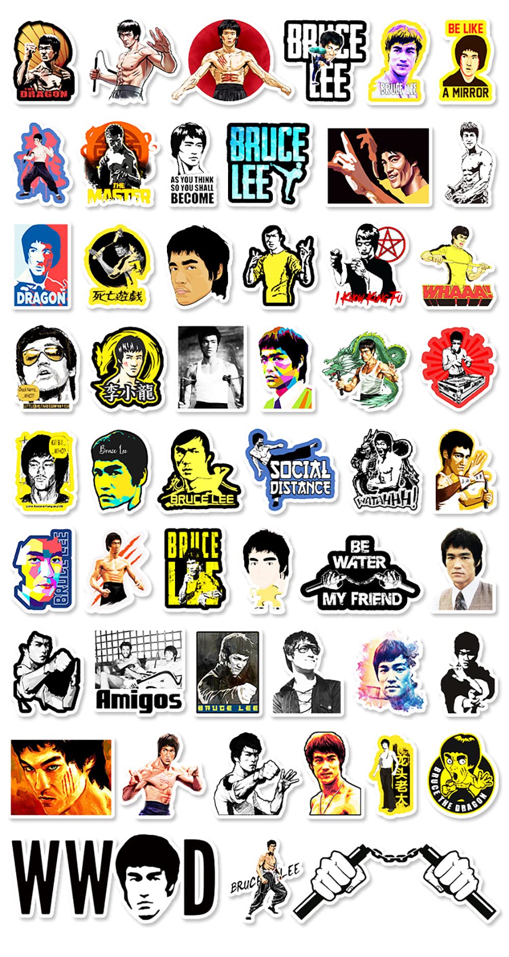 Amazon.co.jp: BRUCE LEE ステッカー 51枚セット PVC 防水