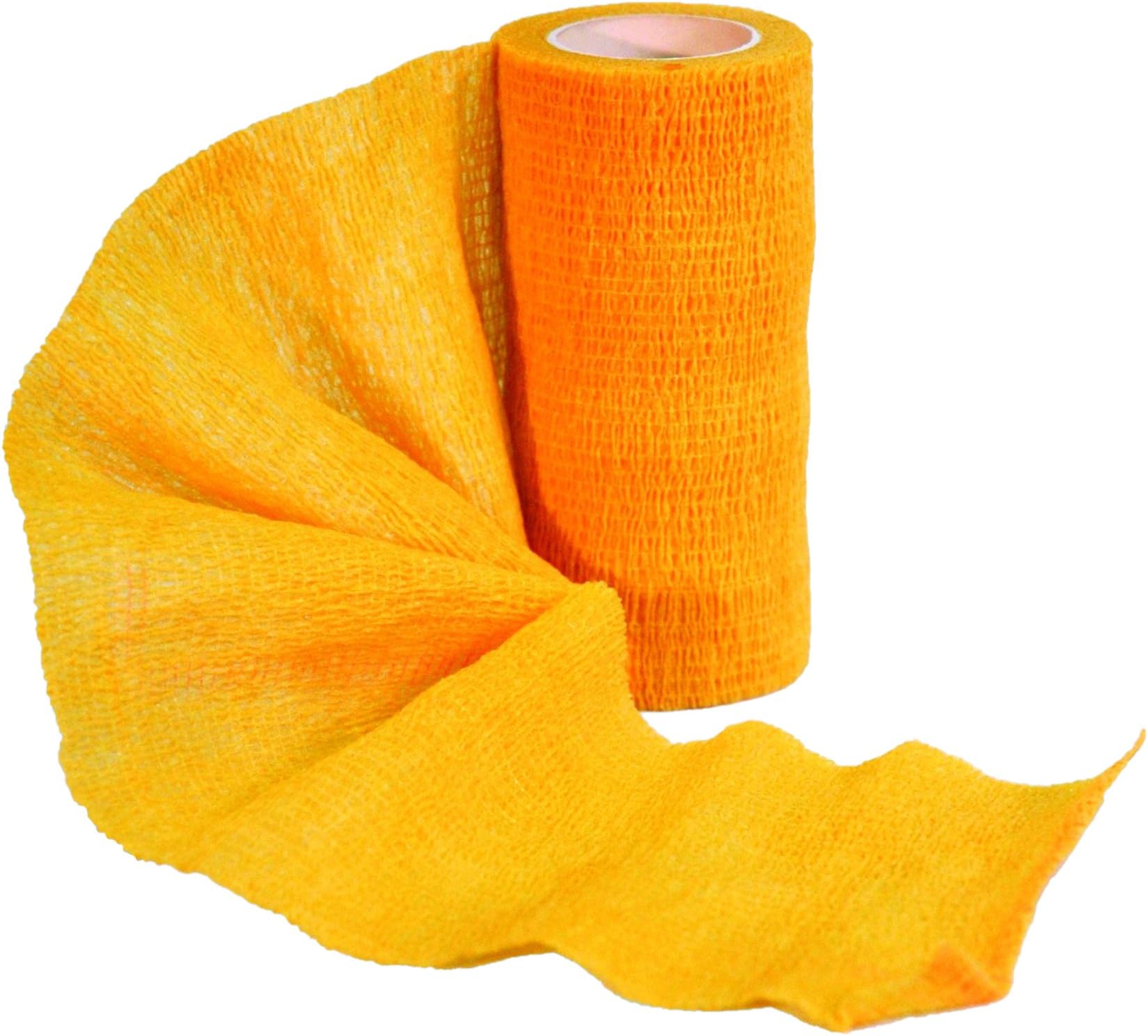 SUREFLEXX SELF-ADHESIVE BANDAGE Vet Wrap, Self-Adhesive Cohesive General Purpose Wrap Roll, Yellow (Box of 36)
