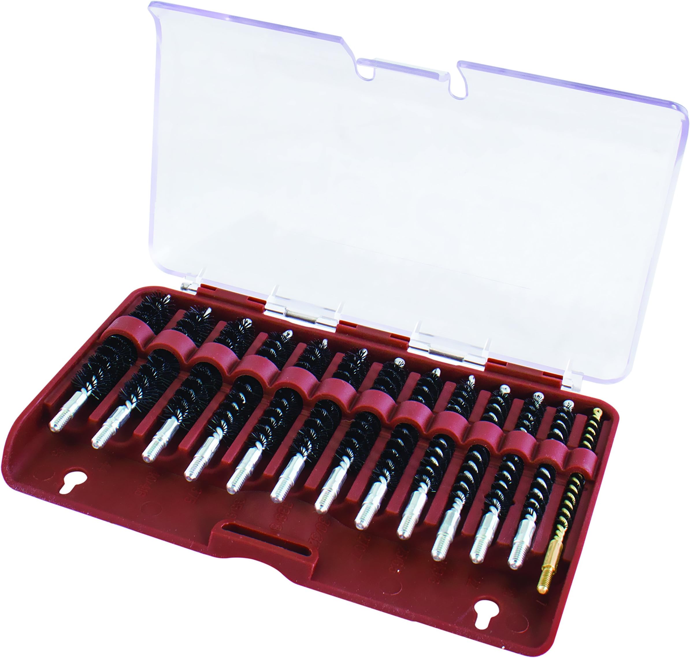 Tipton Nylon Bore Brush 13 Piece Set with Molded Hinge-top Storage Box for Gun Cleaning and Maintenance