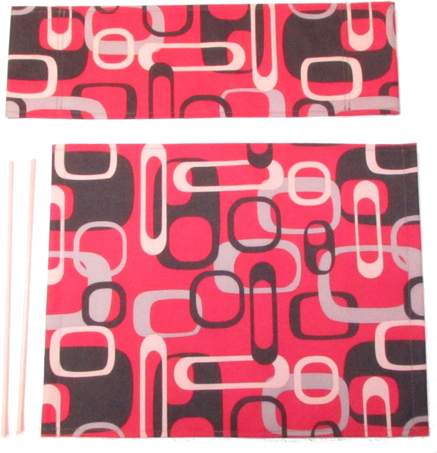 Director's Chair Replacement Cover Set Waterproof Canvas Fabric (Round Stick) - Red Retro