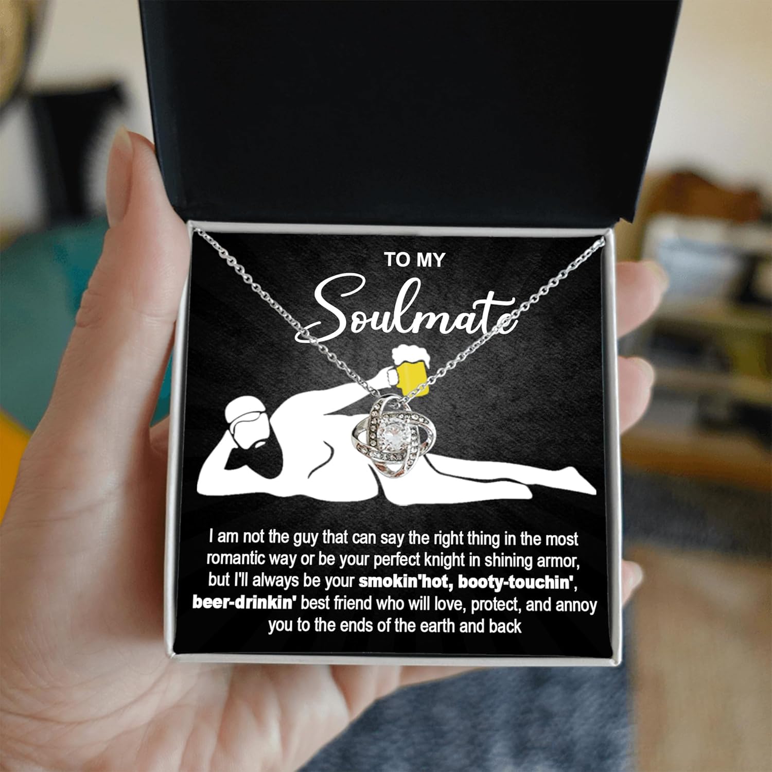 To My Soulmate Necklace For Women, Gift For Wife, Necklace For Girlfriend, Wife Necklace From Husband, Soulmate Gifts For Her, Funny Girlfriend Gifts From Boyfriend, Soulmate Necklace For Her - Image 3
