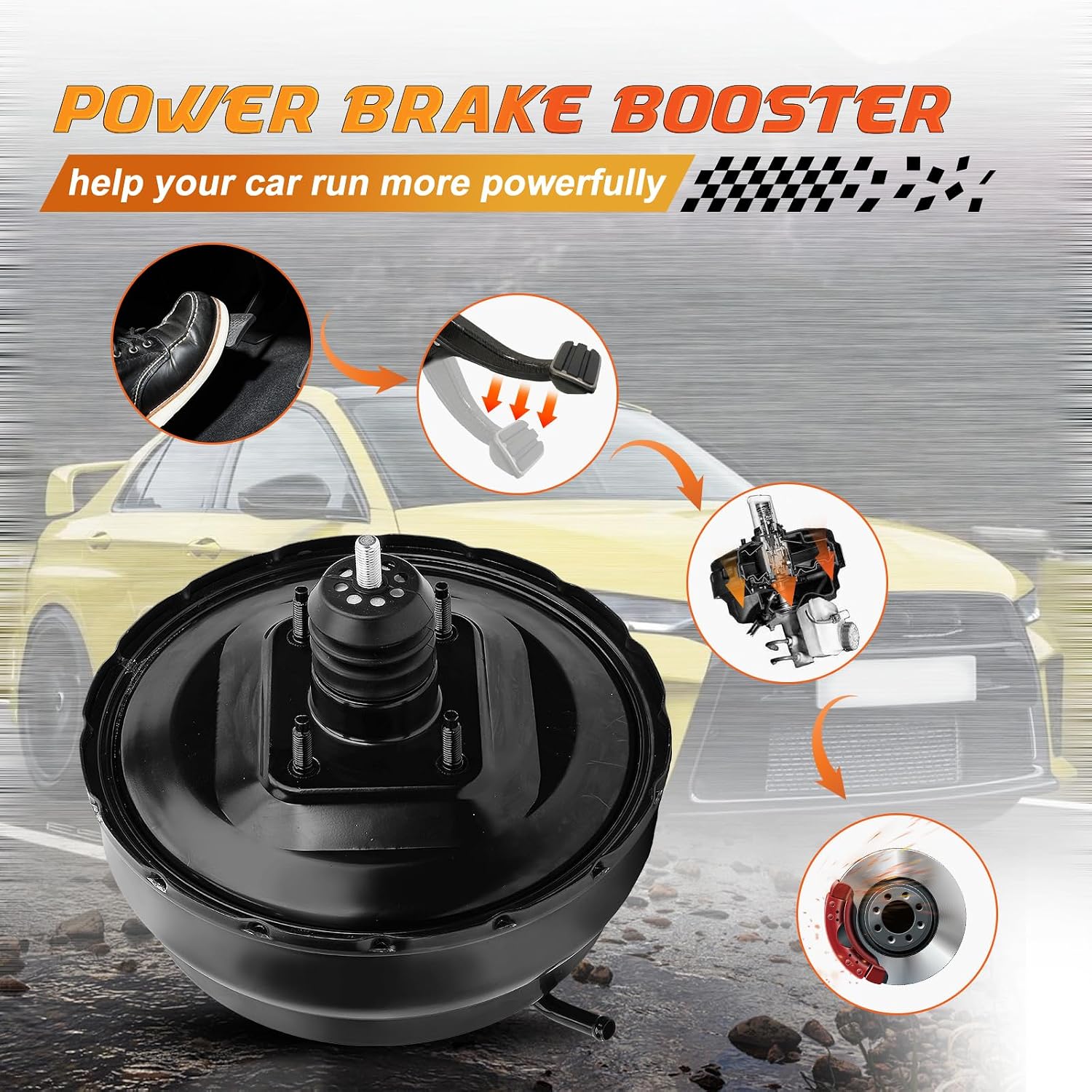 53-2795 Vacuum Power Brake Booster Compatible with Select Mitsubishi Models - Outlander 2003-2006, Lancer 2003-2006, 2.0L 2.4L - Replace # MR569145, MR977202