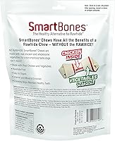 Vista 10 de SmartBones Mini huesos con pollo real, 56 unidades, masticables sin piel cruda para perros