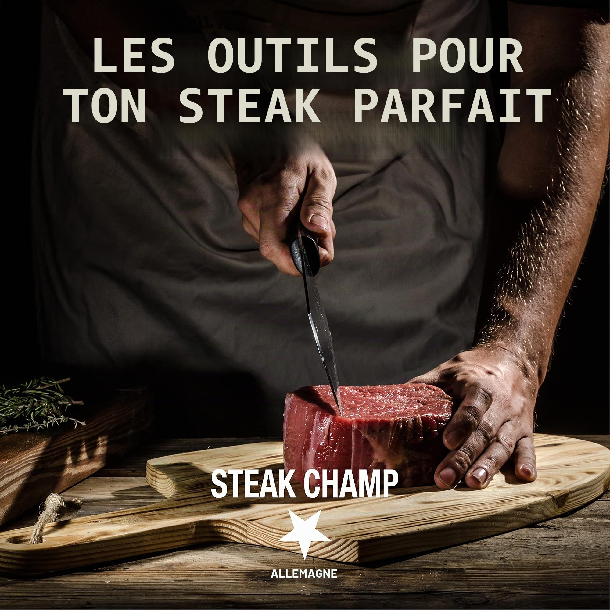 Steakchamp, Premium tavola da pranzo con salsiera, tavola da pranzo in acacia con salsiera in acciaio inossidabile e scanalatura per il succo, 42 cm x 27 cm