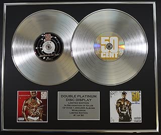 50 CENT/DOUBLE CD PLATINUM RECORD DISPLAY/LTD. EDITION/COA/GET RICH OR DIE TRYIN' & THE MASSACRE - coolthings.us