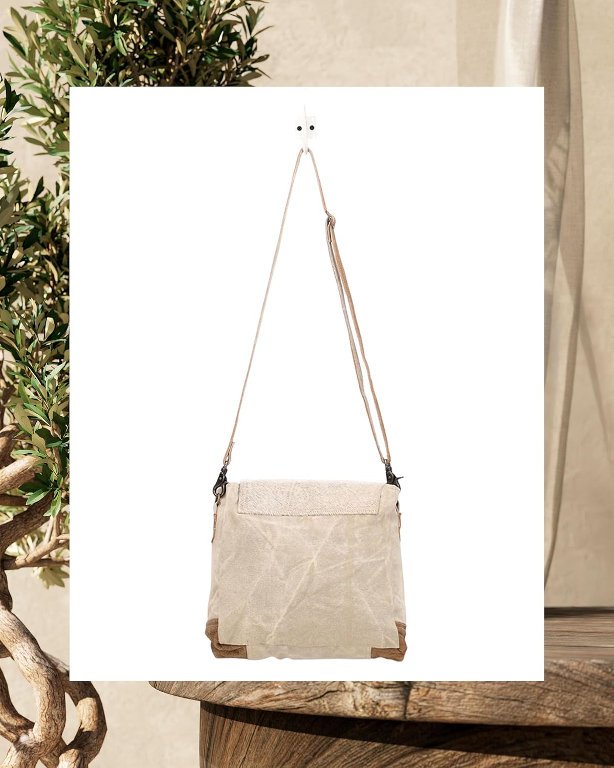 Myra Bag Canvas Purses for Women - Fabric Handbags for Women with Paisley Pattern, Canvas Cloth Body, and Real Leather Strap - Image 7