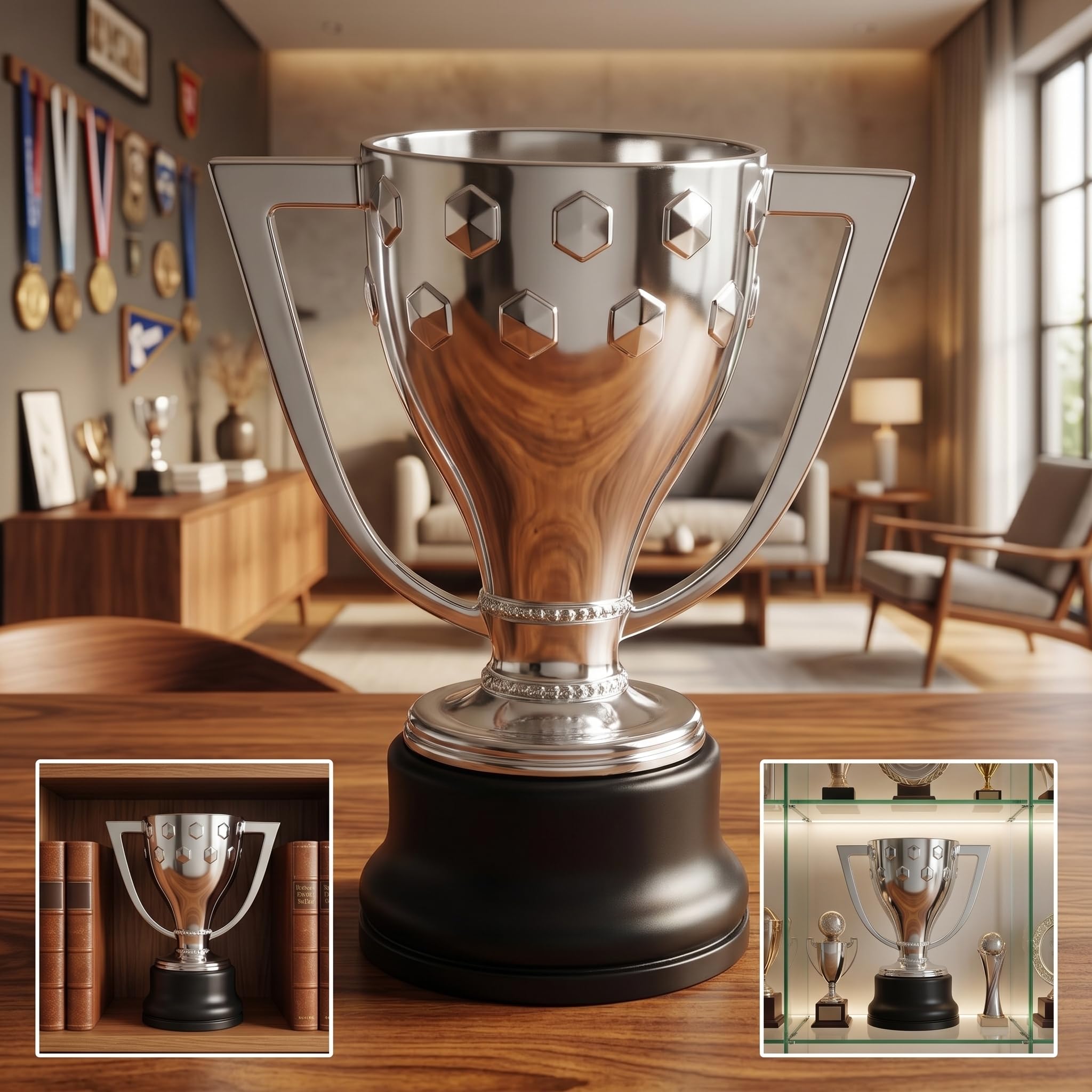 La Liga Trophäe Replik Copa del Rey Meisterschaft Pokal Spanischer Fußball Preis Trophäe Replik Fußball Trophäe Sammlerstück Fan Souvenir Geschenk für Fußball Fans Männer Frauen