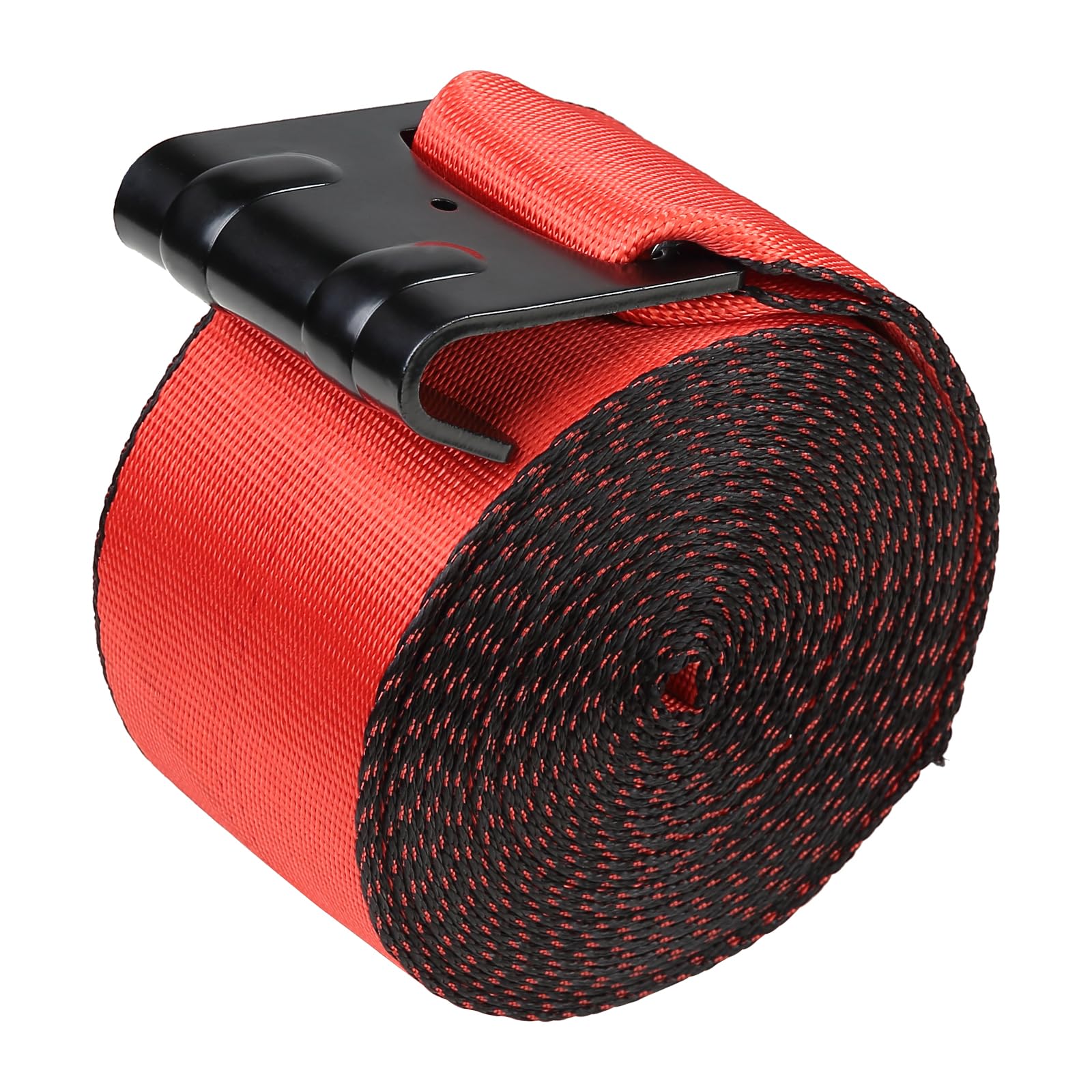 VEVOR Cinghie per verricello, 4" x 30', Capacità di carico 6000 libbre, Resistenza alla rottura 18.000 libbre, Cinghie per camion con gancio piatto, soccorsi, salva alberi, rosse (confezione da 10)