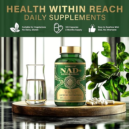 Miniatura 8 de Suplemento de NADH, suplemento de resveratrol de NADH, 120 cápsulas NMN alternativa para antienvejecimiento, energía y refuerzo de focu, mayor