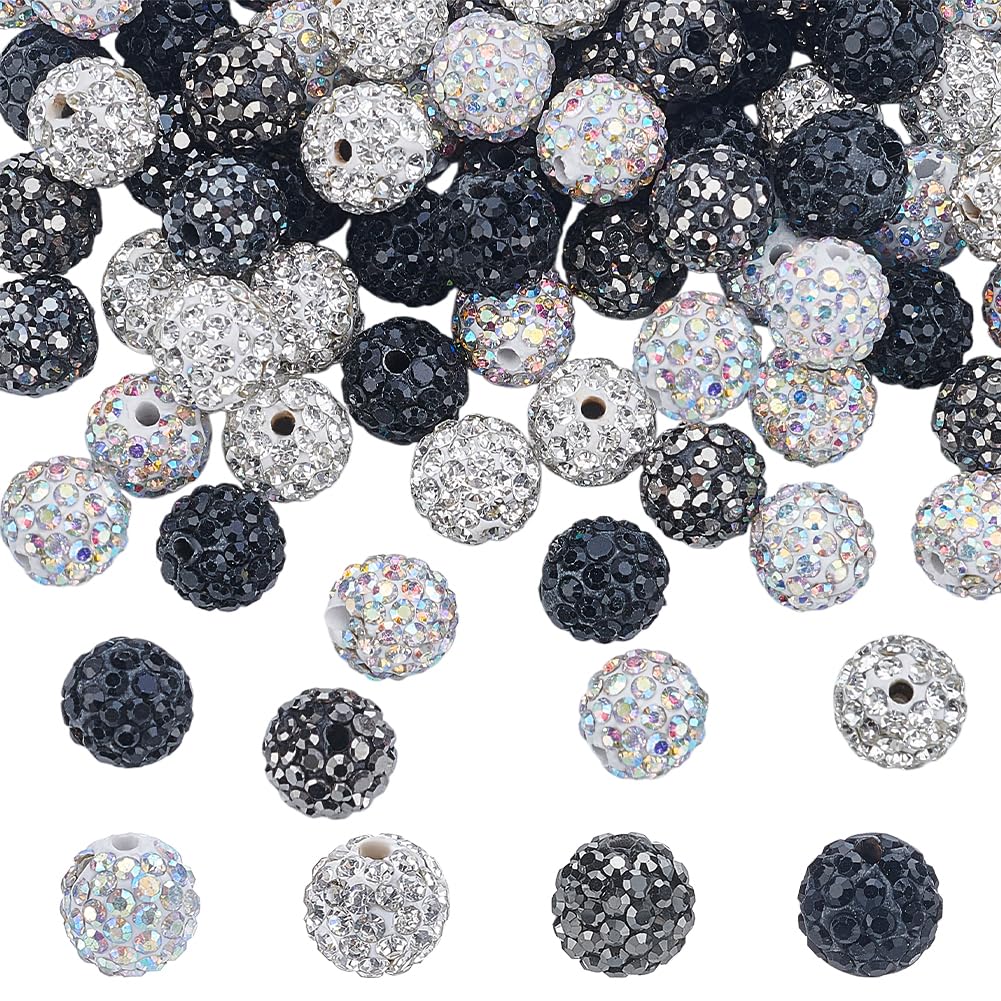 Perles strass noirs 10mm PH PandaHall pour réparer et personnaliser vos bracelets