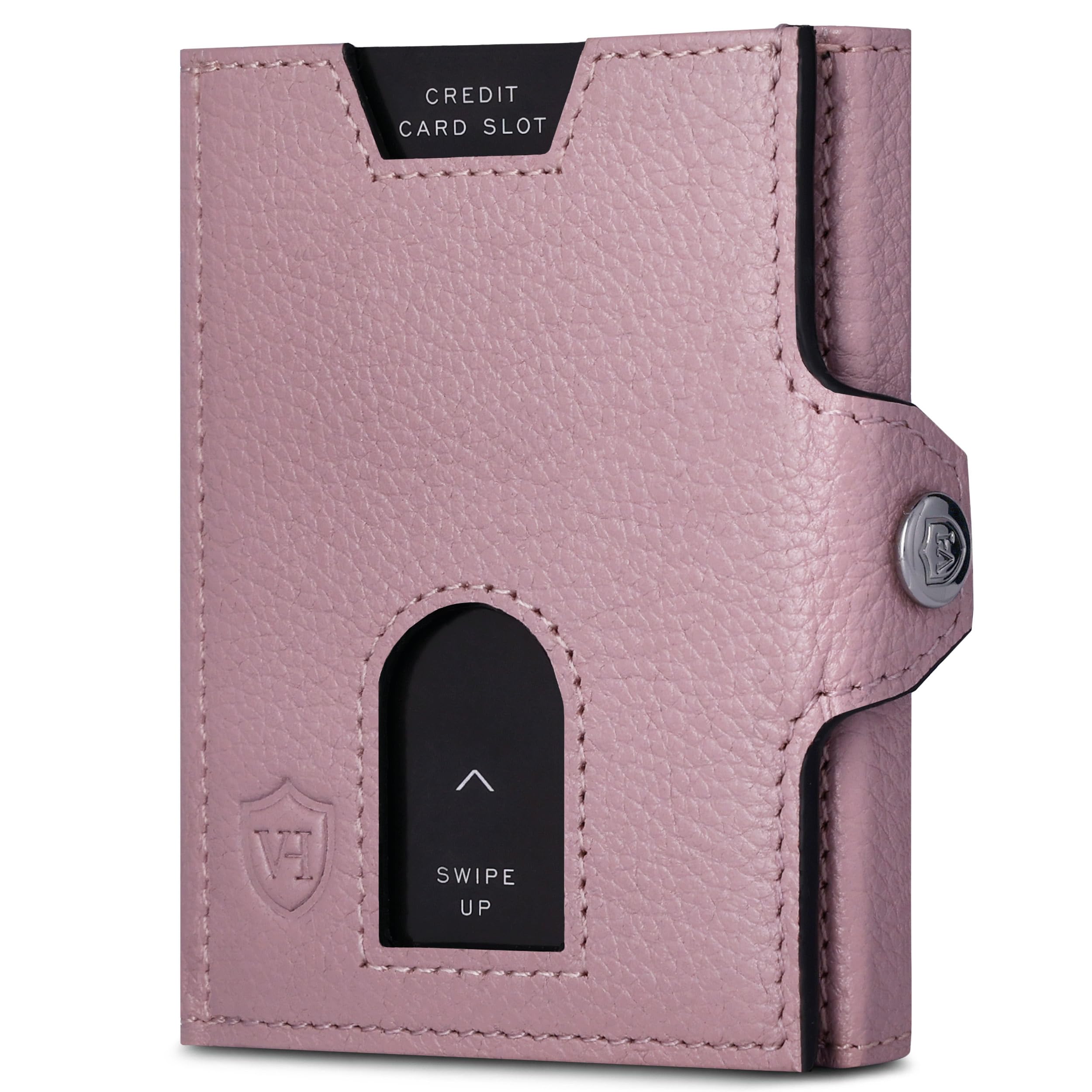 VON HEESEN Slim Wallet mit RFID Schutz - Geldbörse Herren klein - Mini Geldbeutel Damen Portmonee - Kartenetui Echtleder Karten Portemonnaie - Leder Kreditkartenetui Lavendel