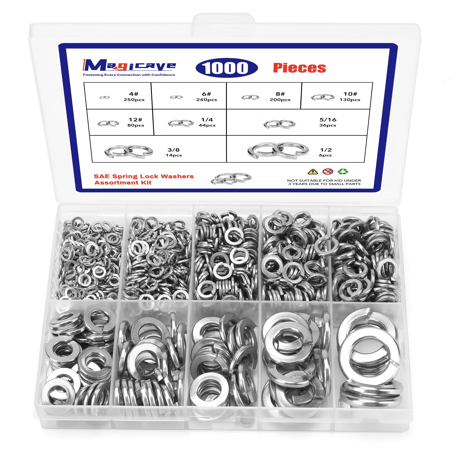 1000 Stainless Steel Spring Lock Washers - Vibration Proof -1