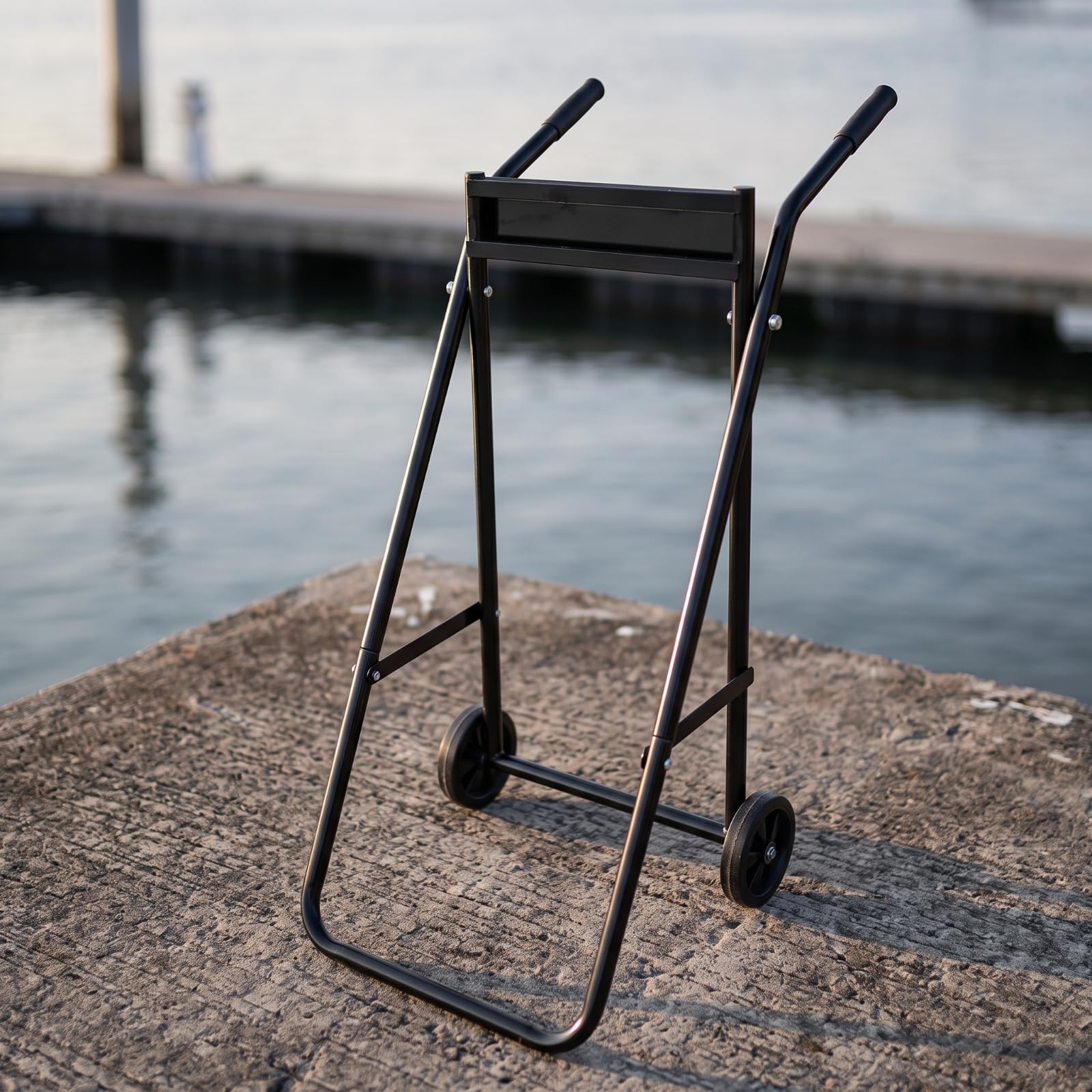 Carrello Motore Marino Motore Fuoribordo Supporto Motore Officina Struttura Robusta in d'Acciaio Manico Regolabile Ruote, Piccolo