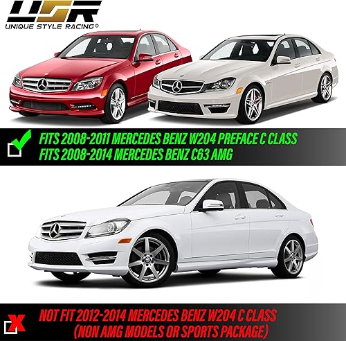 Miniatura 3 de USR DEPO 08-11 W204 Clase C - Juego de luces laterales transparentes para parachoques (izquierda + derecha) compatible con Mercedes Benz W204