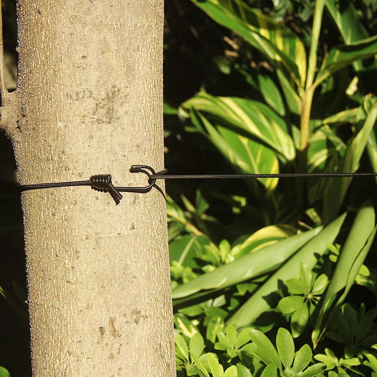 Portable Clothesline with 12 Clothespins, Windproof Travel Clothesline Stretchy Elastic for Outdoor Camping,Vacation Hotel,Balcony,Backyard (Black)