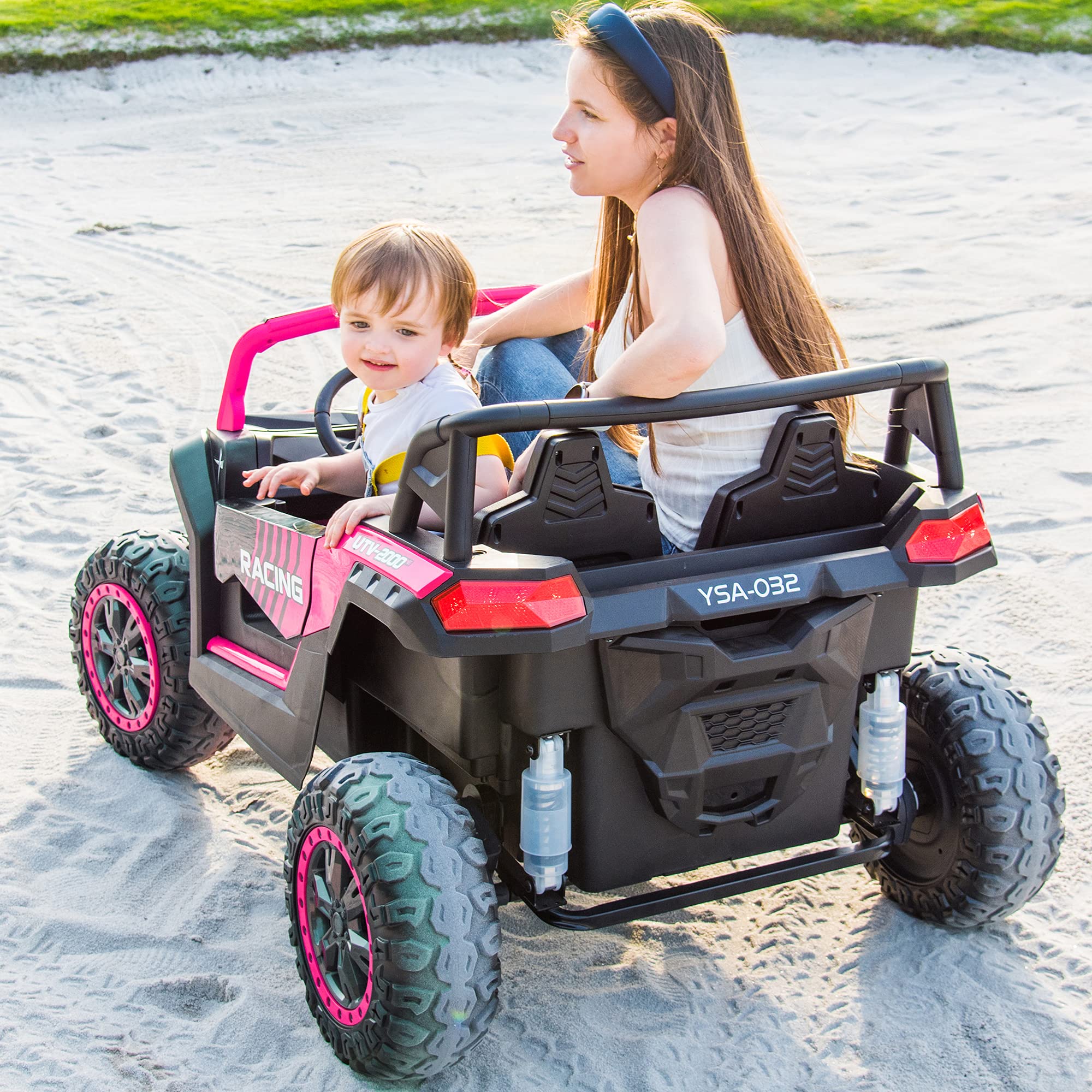sopbost 24V Ride On Toy Kids Ride On Buggy UTV with Parent Remote 4WD