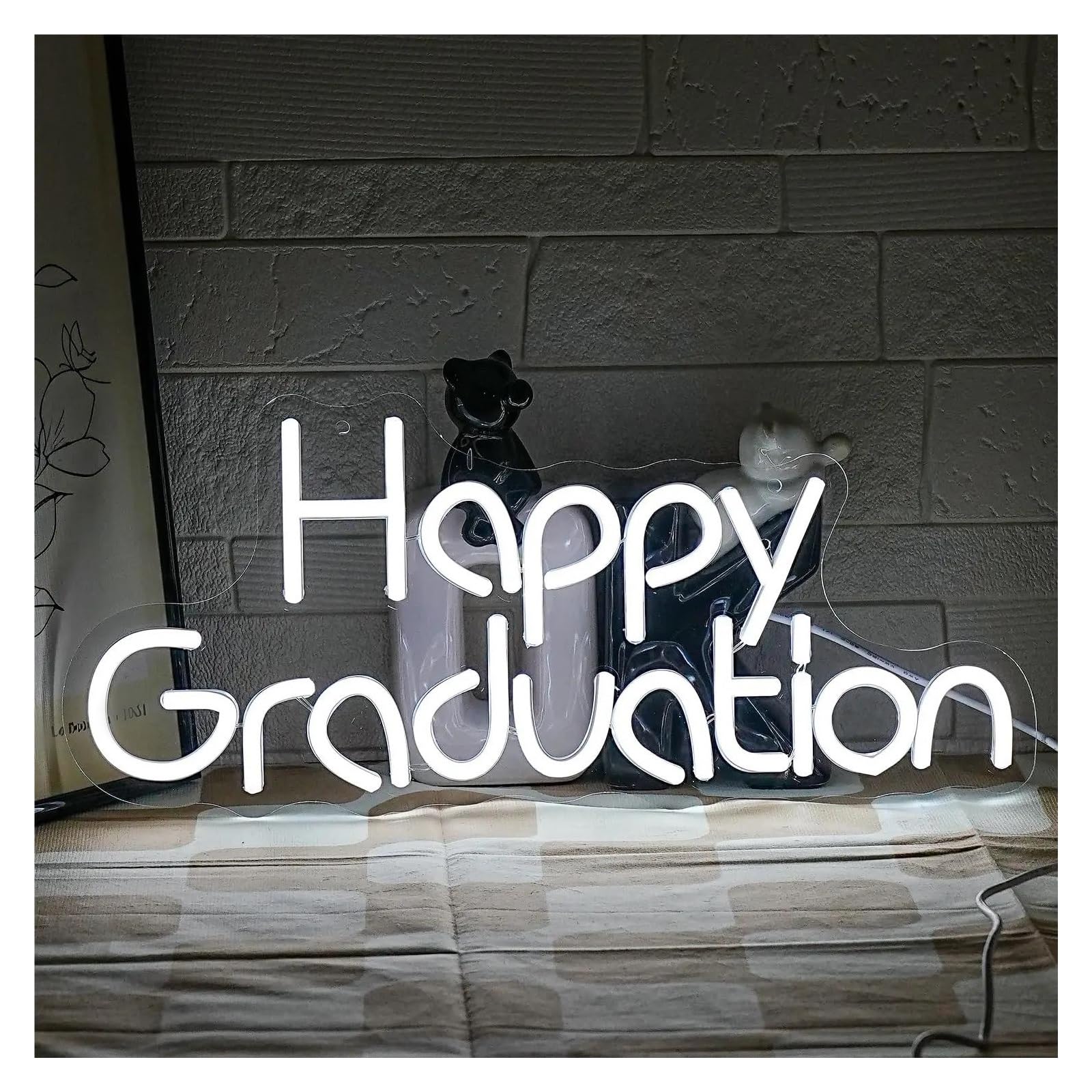 LEMST Signs Lamp Happy Graduation Neon Sign Graduation Party Wall Decor Light for Celebrations,A Thoughtful Idea for Graduates 42cmх18.2cm