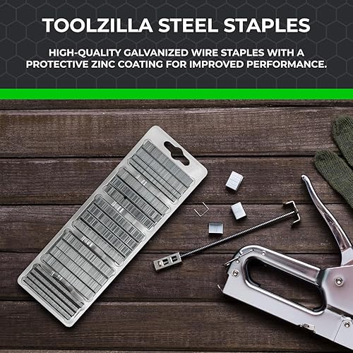 Miniatura 2 de TOOLZILLA Paquete surtido de grapas, 4,400 piezas, variedad de grapas para pistola de grapas, grapadoras y grapas, incluyendo corona estrecha y