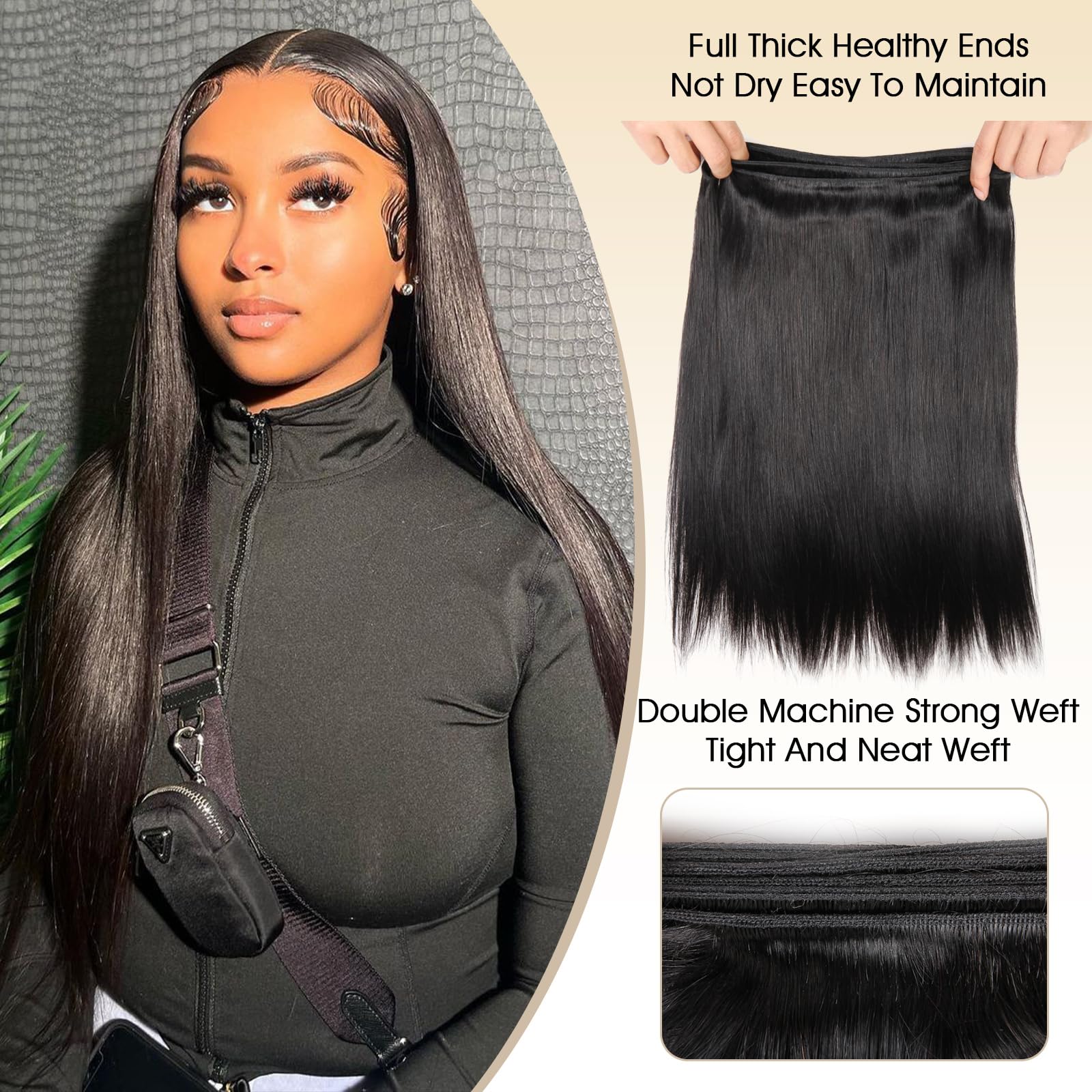 Amazon.com : 16A Human Hair Bundles Straight 28 30 32 Inch 