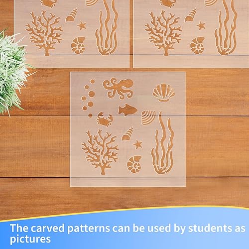 Miniatura 7 de Kuqqi 35 hojas de plantilla de Mylar transparente de 4 mil de 12 x 12 pulgadas para manualidades, corte láser, corte de vinilo, material de