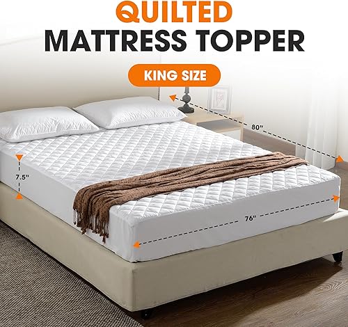 Miniatura 3 de Cheer Collection - Cojín acolchado para colchón extra profundo de 18.0in, tamaño King (76 x 80 pulgadas)