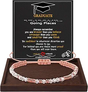 Btysun Morse Code Bracelets for Women Christmas Gift Stocking Stuffers for Teens Pink Braided Bracelets Inspirational Best Friend Birthday Gifts for Her High School Graduation Gifts for Her 2025 Mom Bracelet Jewelry
