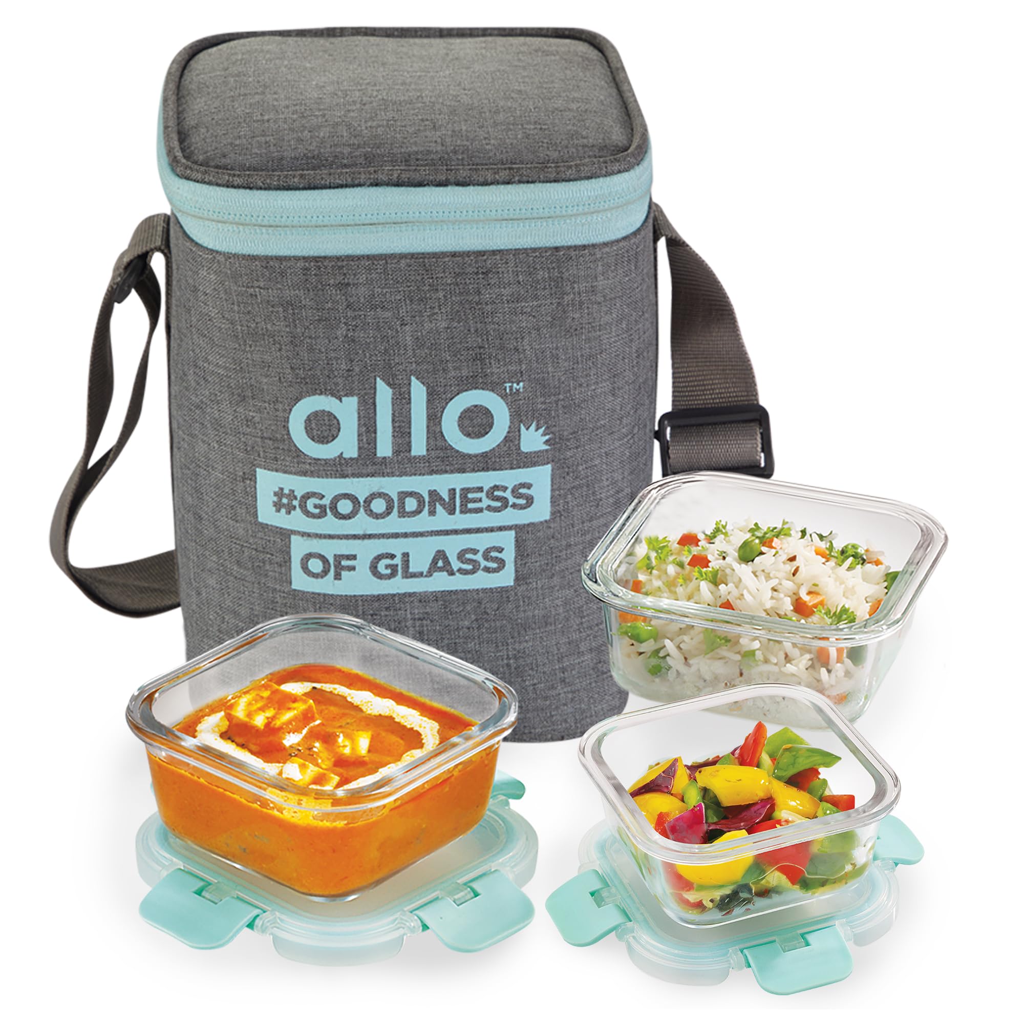 Allo Glass Lunch Box - Leakproof, Microwave Safe & with Jute Bag -20