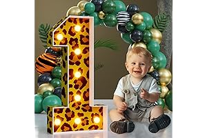 Marquee Light-Up Cardboard Number "1" for First Birthday Celebrations