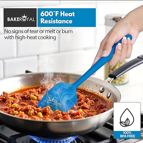 Miniatura 4 de Juego de espátulas de silicona  4 espátulas de goma de silicona resistente al calor 600 F para tareas diarias  Espátulas de cocina de diseño sin