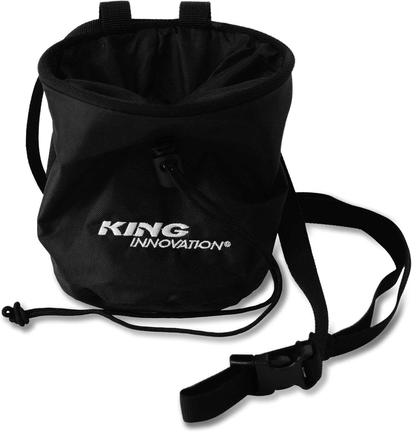 King Innovation 47030 Chalk Bag with Adjustable Belt & Draw String, Black
