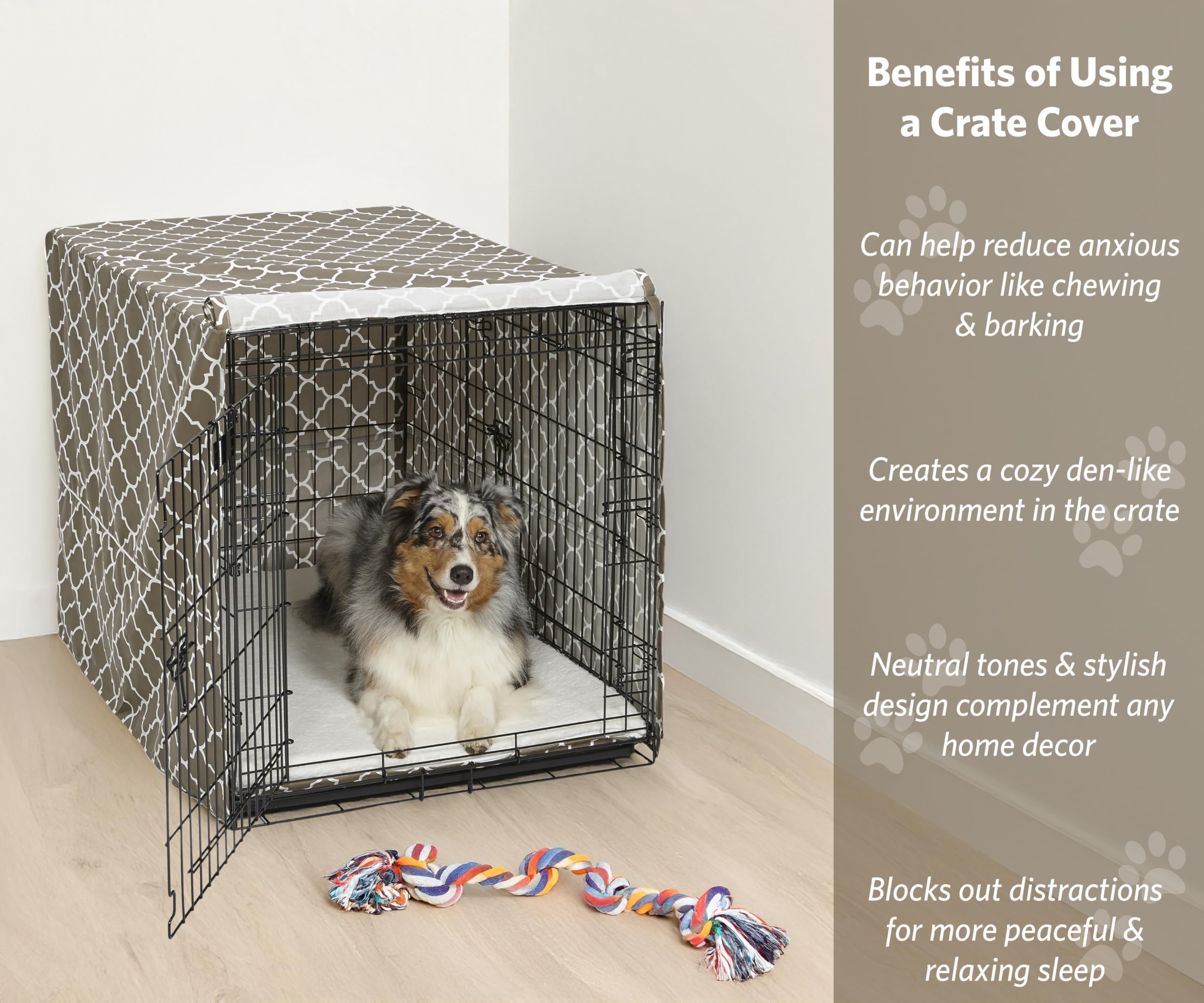 MidWest Homes for Pets, Copertura per gabbie in tessuto protetto da teflon, copertura privacy per gabbie MidWest e New World lunghe 106,68 cm, adatta a lavatrice/asciugatrice; CVR42T-BR