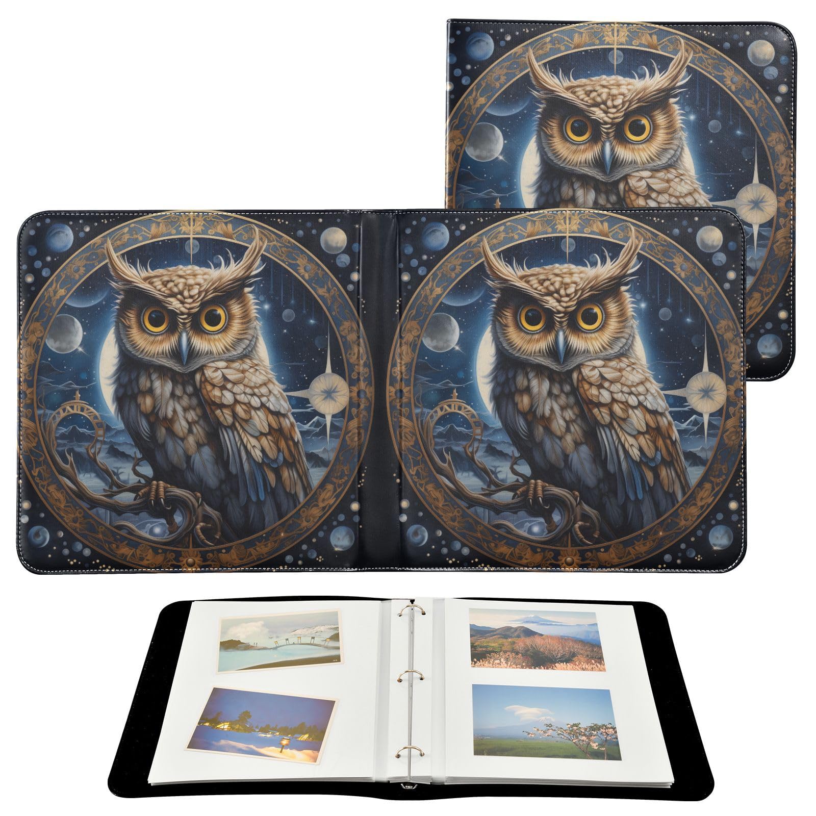Amazon.com: BOENLE Photo Album 4x6 Starry Sky Moonlight Owl