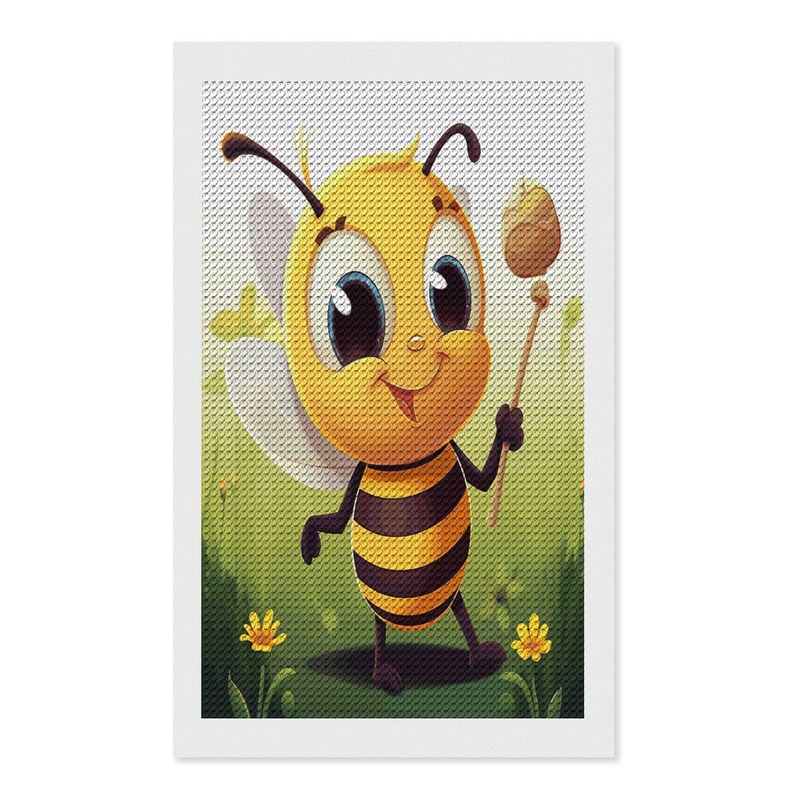 FekiLoot Diamond Art Kits for Adults, DIY 5D Honey Beem Diamond Painting Kits for Beginners, Full Round Drill Diamond Dots Painting Gem Art Crafts for Home Wall Decor & Gift 12"x20"