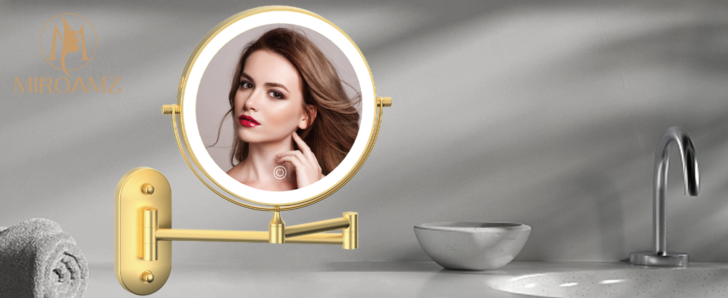 Amazon.com - MIROAMZ Rechargeable Wall Mounted Lighted Makeup