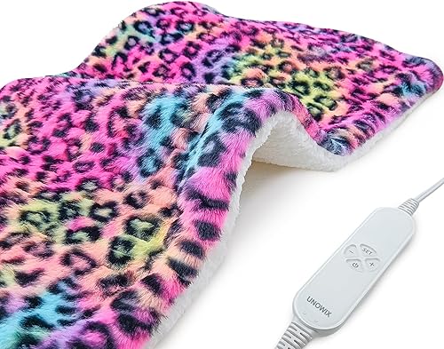 Miniatura 9 de UNOWIX Almohadilla térmica con peso completo para aliviar el dolor de espalda, 12 niveles de calefacción, 8 ajustes de temporizador, almohadilla