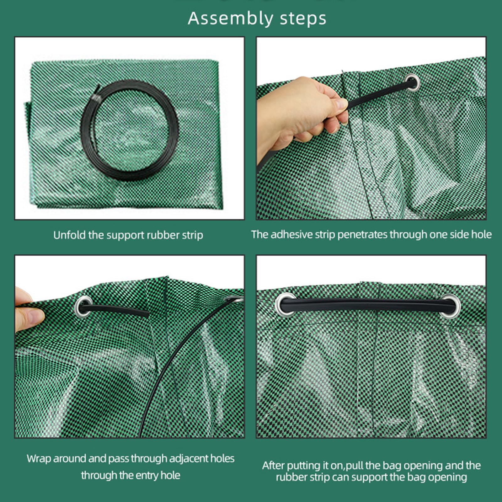 Bolsas y guantes de jardín, almacenamiento de residuos y bolsa de recogida de césped, soporte plegable para bolsas de basura, bolsas de herramientas para residuos de jardín, hojas de hierba, ideal