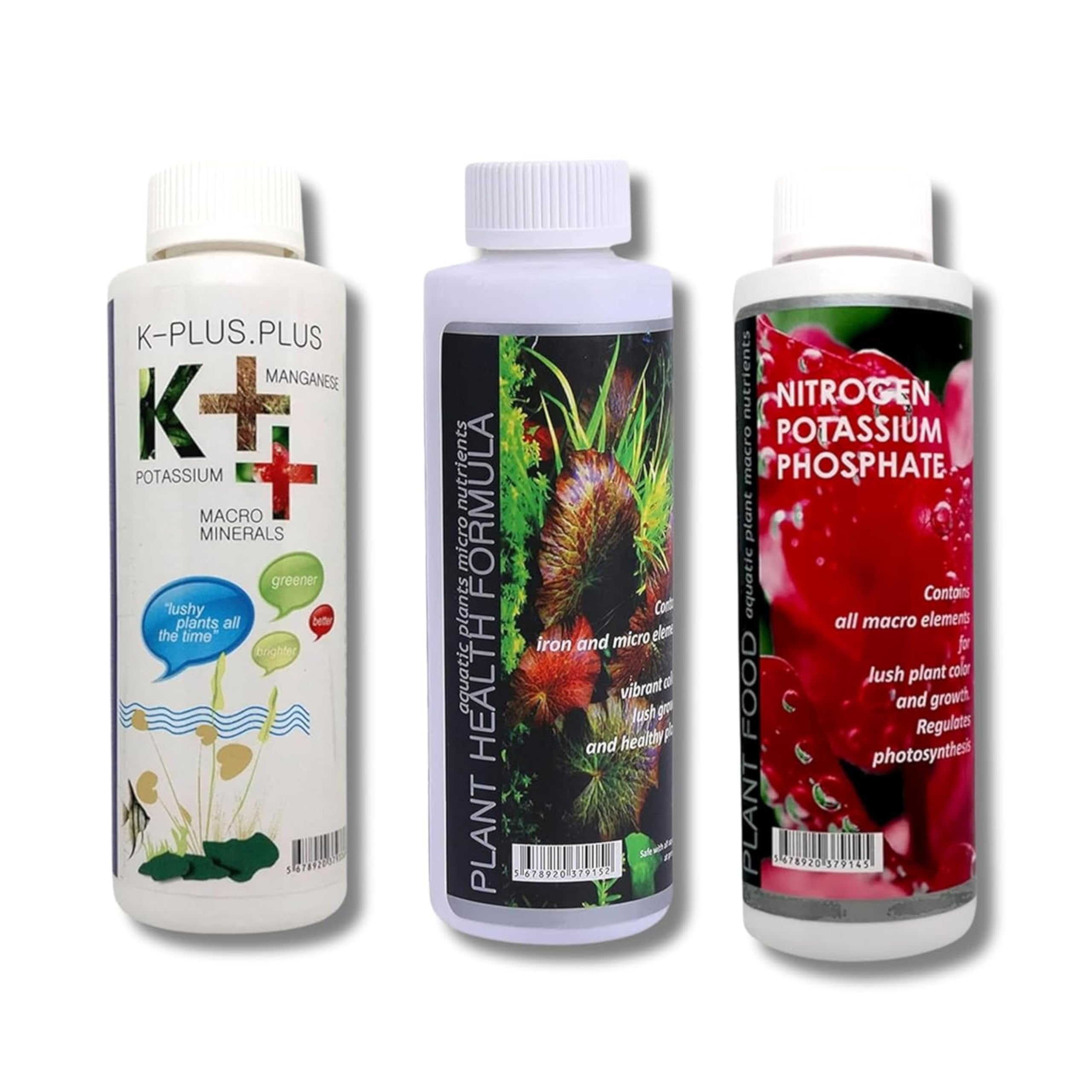 Foodie Puppies Aquatic Remedies Combo - (Plant Health Formula 120ml, Plant Food 120ml & K++ 100ml) Pack of 3 | Aquarium Plant Fertilizer for Planted Aquarium (340 ml) with Free Key Ring