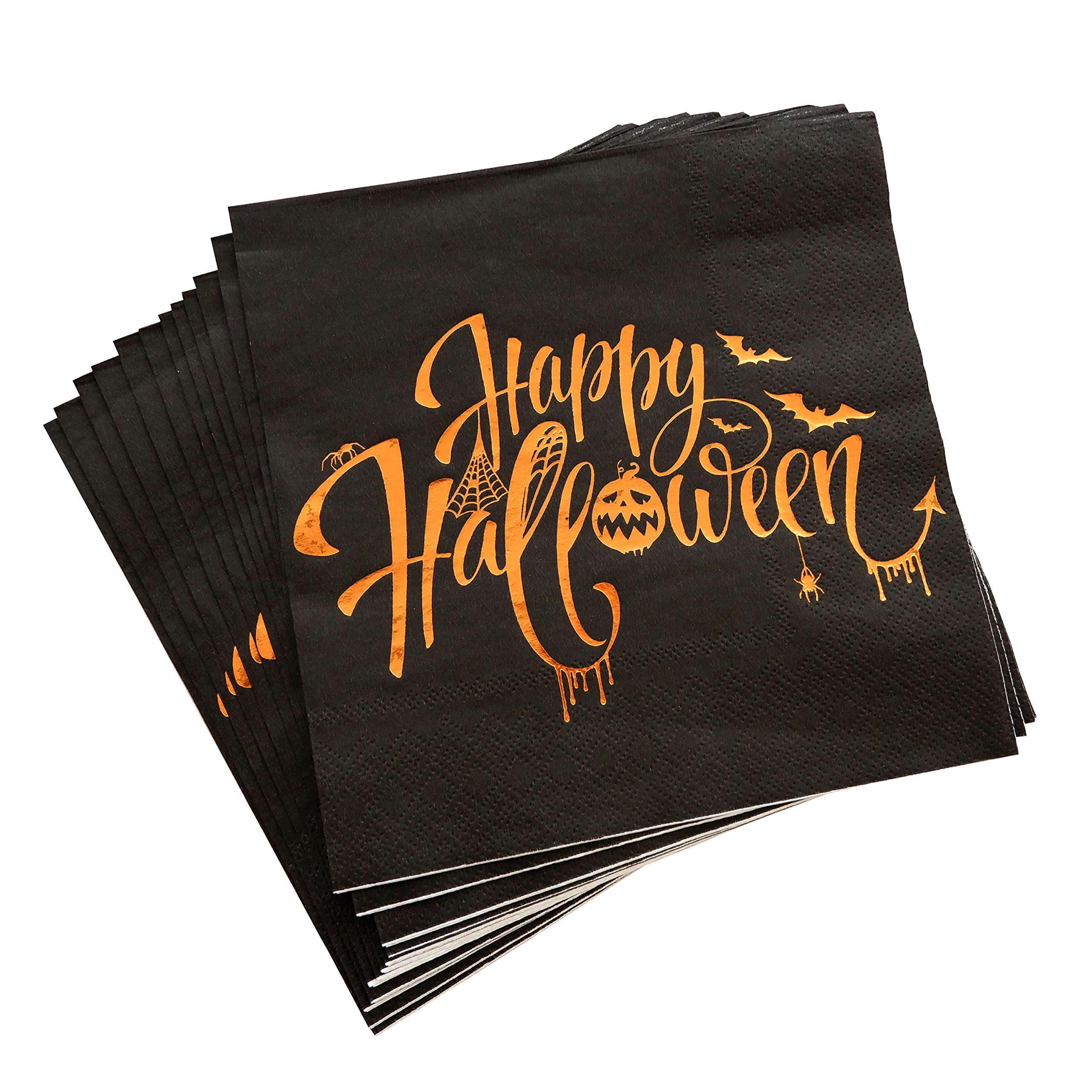 100 Stück Halloween Servietten – 4 Gruselige Designs, 3-lagig, Für Partys & Deko (5x5 Zoll)